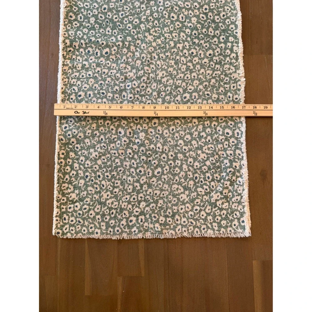 Rachel‎ Ashwell The Farmhouse Green Blue Floral Leopard 100% Cotton Table Runner